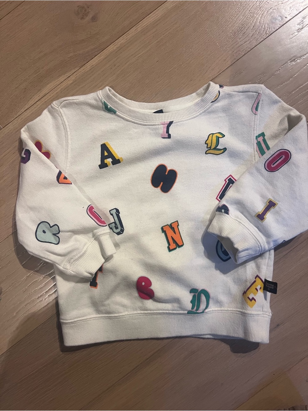 Rowing Blazers Kids White Sweatshirt with Multicolor Alphabet Letters